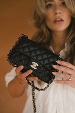 23S Black Lambskin Quilted Mini Rectangular Single Flap LGHW - Image 6
