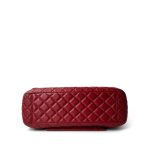 Red Grained Calfskin XL Small Travel Flap Bag Light Gold Hardware - Image 5