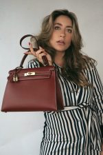 Kelly 28 Rouge H Chamonix White Stitching Gold Plated [E] Stamp - Image 2