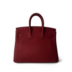 Birkin 25 Rouge Grenat Togo Palladium Plated D Stamp - Image 5