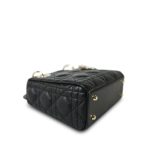 Mini Lady Dior Bag Black Lambskin Cannage Light Gold Hardware - Image 3