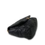 Black Goatskin Quilted 19 Flap Maxi Mixed Hardware - Image 8