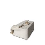 21S White / Ivory Caviar Quilted Mini Top Handle Aged Gold Hardware - Image 5