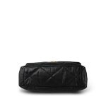 20S Black Goatskin Quilted Maxi 19 Flap Mixed Hardware - Image 7