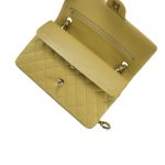 Pistachio Green Caviar Quilted Classic Flap Medium LGHW - Image 13