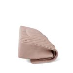 17C Light Pink Calfskin Chevron Quilted Classic Flap Medium Aged Gold Hardware - Image 10