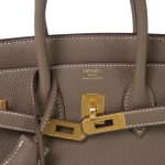 Birkin 25 Etoupe Veau Togo Gold Plated B Stamp - Image 5