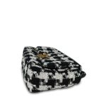 20S Ecru Black & White Tweed Quilted 19 Flap Small Mixed Hardware - Image 8