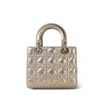 Champagne Metallic Lady Dior Calfskin Medium - Image 5