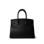 Birkin 30 Noir Ostrich Rose Gold Plated Z Stamp - Image 4