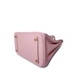 Birkin 25 Rose Sakura Swift Gold Plated T Stamp - Image 7