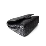 Black Silver Metallic Python Medium Classic Flap - Image 6