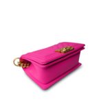 24C Pink Caviar Chevron Quilted Boy Bag Small Aged Gold Hardware m - Image 7