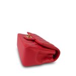 Light Red Lambskin Quilted Mini Rectangular Flap Aged Gold Hardware - Image 6