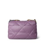 20B Purple Goatskin Quilted 19 Flap Small Mixed Hardware - Image 4
