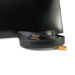 Kelly 28 Sellier Black Box Calfskin Gold Plated Y Circle Stamp - Image 2
