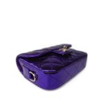 24c Shiny Purple Calfskin Quilted Flap Bag & Star Coin Purse - Image 13