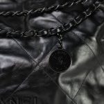 23C So Black Calfskin Quilted 22 Hobo Bag Medium - Image 12