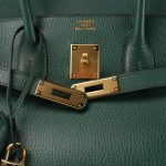 Birkin 35 Vert / Green Ardennes Gold Plated A Square Stamp - Image 7