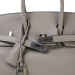 Birkin 25 Gris Asphalt Taurillon Novillo Palladium Plated Y Stamp - Image 8