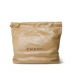 22A Gold Calfskin Quilted 22 Hobo Bag Small Aged Gold Hardware - Image 2
