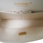 21B White Caviar Quilted Classic Flap Small Light Gold Hardware - Image 15
