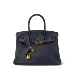 Birkin 30 Bleu Nuit Togo Gold Plated D Stamp - Image 5