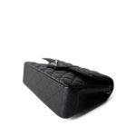 18C Charcoal Glittery Caviar Quilted Classic Flap Small - Image 5