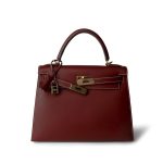 Kelly 28 Rouge H Chamonix White Stitching Gold Plated [E] Stamp - Image 16