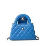 24P Blue Nano Kelly Shopper Aged Gold Hardware - Image 7