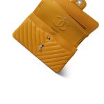 Amber Yellow Caviar Chevron Quilted Classic Flap Small LGHW - Image 8