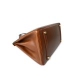 Birkin 35 Noisette Box Calfskin Gold Plated G Square Stamp / Off White Interior - Image 7