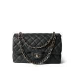 18S Charcoal Caviar Quilted Jumbo Classic Flap Light Gold Hardware - Image 12