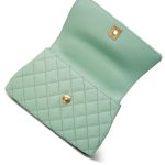 23P Light Green Caviar Quilted Coco Chain Handle Small Aged Gold Hardware - Image 11