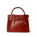 Kelly 28 Brique Box Calfskin Gold Plated (V) Stamp