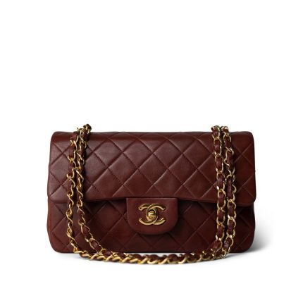 Vintage Red Lambskin Quilted Classic Flap Small GHW