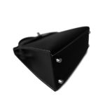 Kelly 25 Sellier Black Chèvre Palladium Plated B Stamp (HSS) - Image 7