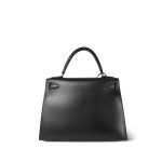 Kelly 28 Sellier Black Box Calfskin Gold Plated Z Circle Stamp - Image 10