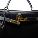 Vintage Kelly 28 Black Box Calfskin Gold Plated - Image 10