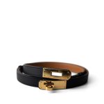 Kelly Belt Noir Epsom Gold Plated B Stamp - Image 2