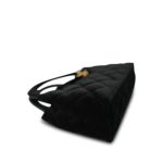 Black Velvet Quilted Nano Kelly Shopper Aged Gold Hardware - Image 9