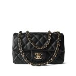 22A Black Lambskin Quilted Mini Rectangular Flap LGHW - Image 10