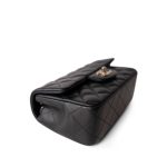 21K Black Lambskin Quilted Mini Rectangular Flap LGHW - Image 7