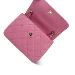 20A Pink Lambskin Quilted Small Trendy CC LGHW - Image 8