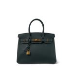Birkin 30 Vert Cypress Togo Gold Plated C Stamp