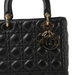 Black Lambskin Cannage Lady Dior Medium - Image 3