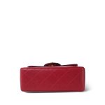 Red Lambskin Quilted Black Trim Mini Square Flap Gold Hardware - Image 3