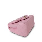 21S Light Pink Lambskin Quilted Mini Square Flap Light Gold Hardware - Image 7