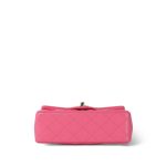 Pink Lambskin Quilted Mini Rectangular Flap Light Gold Hardware - Image 4