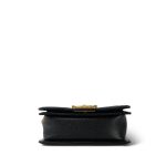 Black Caviar Chevron Quilted Boy Bag Small Aged Gold Hardware - Image 7
